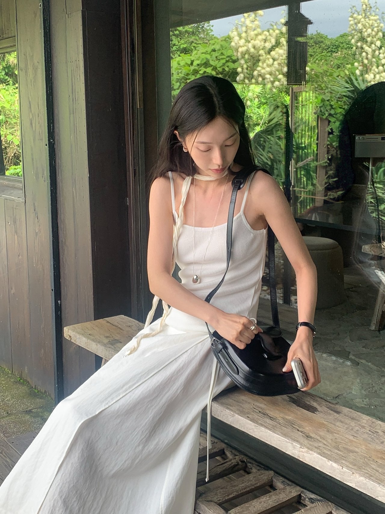 Birkin silk100% sleeveless knit-2col