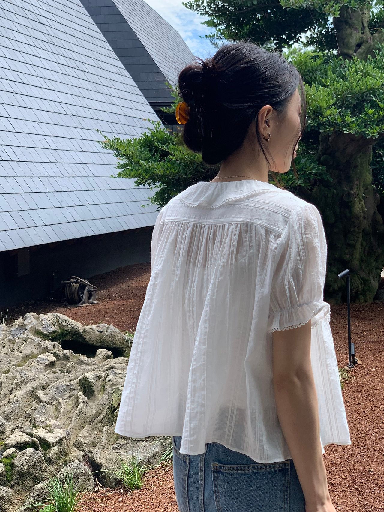 Lou Frill Pintuck Blouse