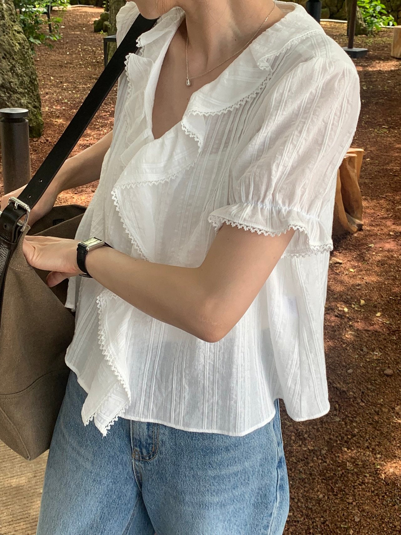 Lou Frill Pintuck Blouse
