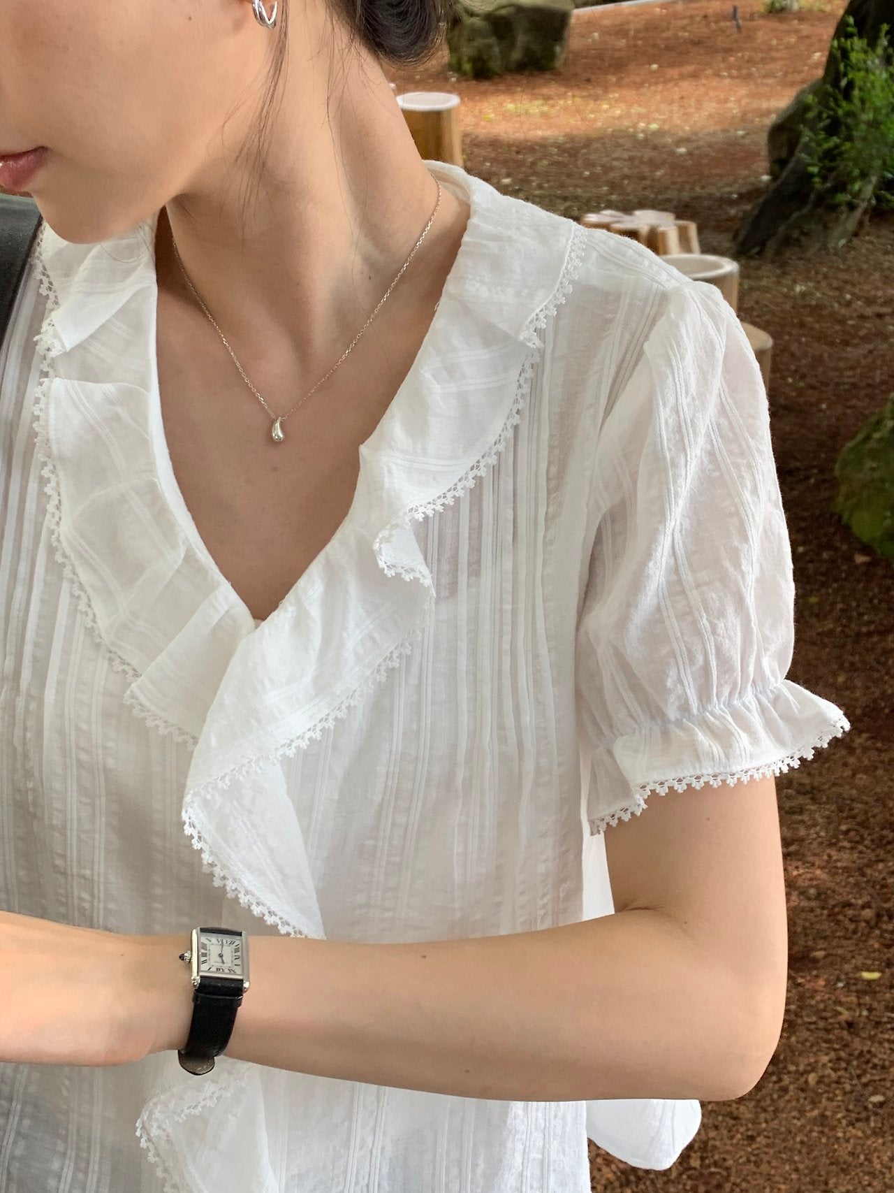Lou Frill Pintuck Blouse