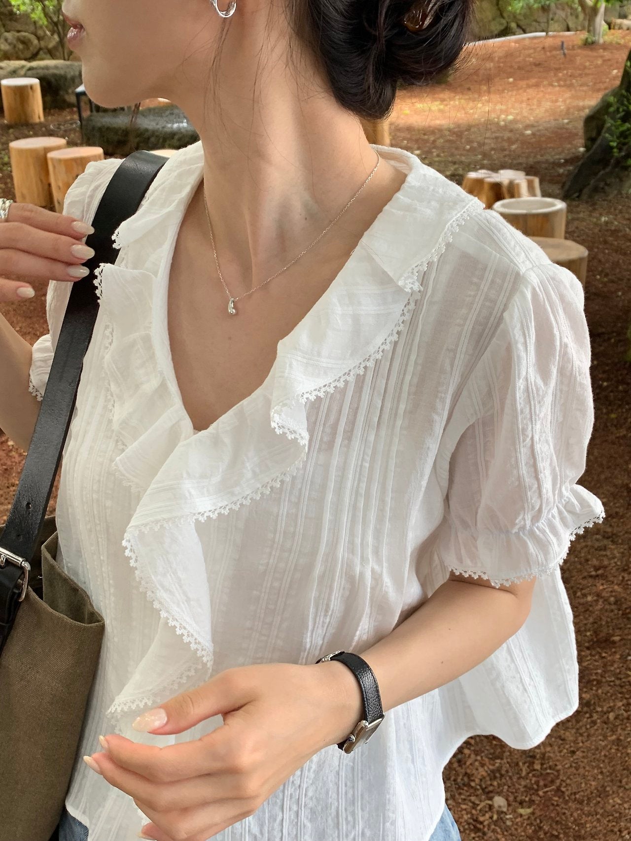 Lou Frill Pintuck Blouse