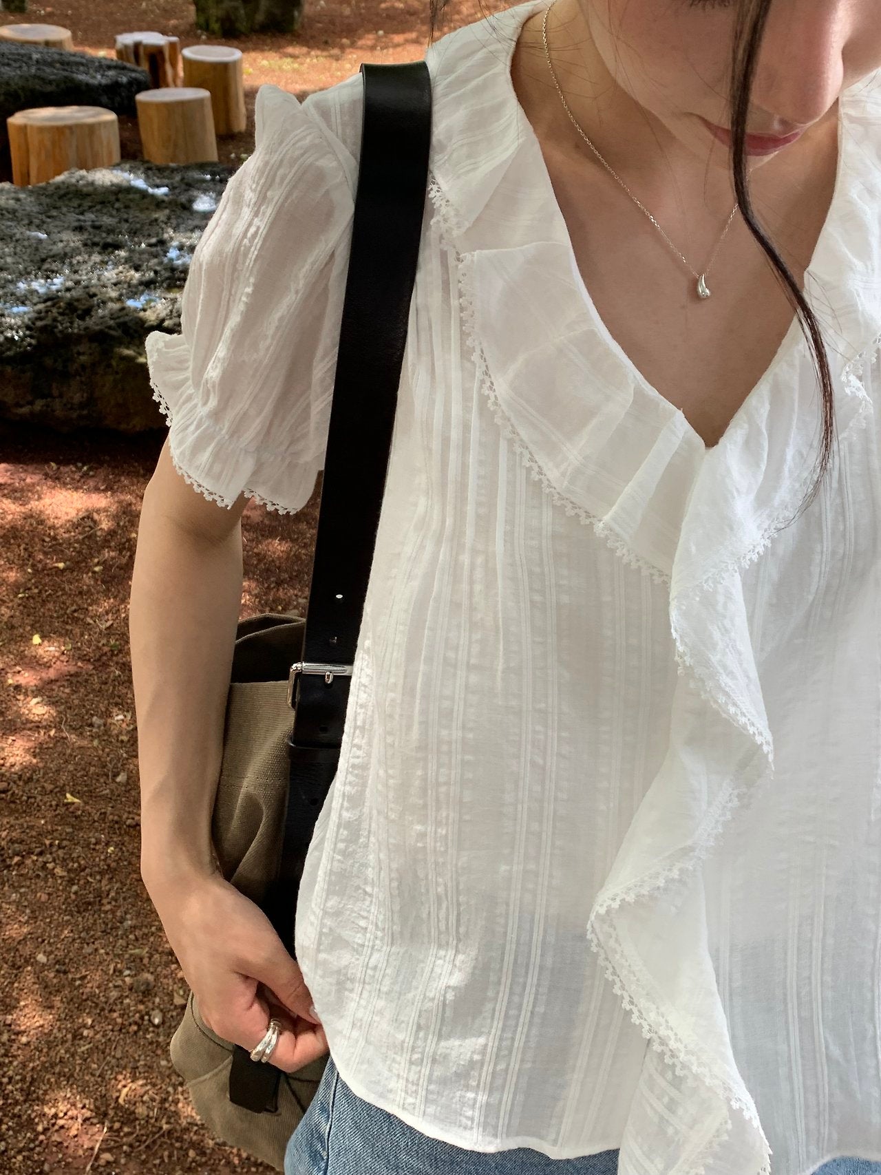 Lou Frill Pintuck Blouse
