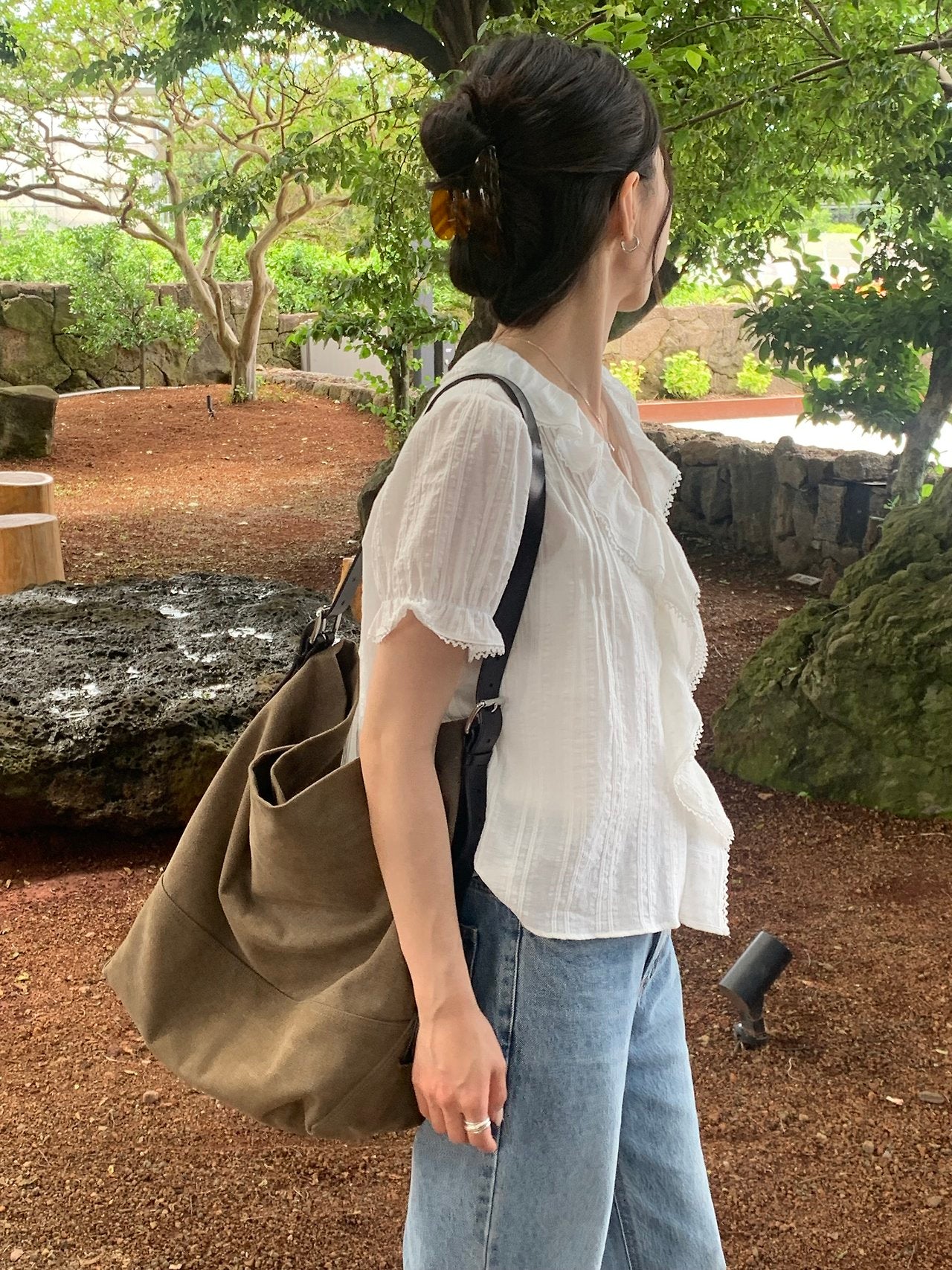 Lou Frill Pintuck Blouse