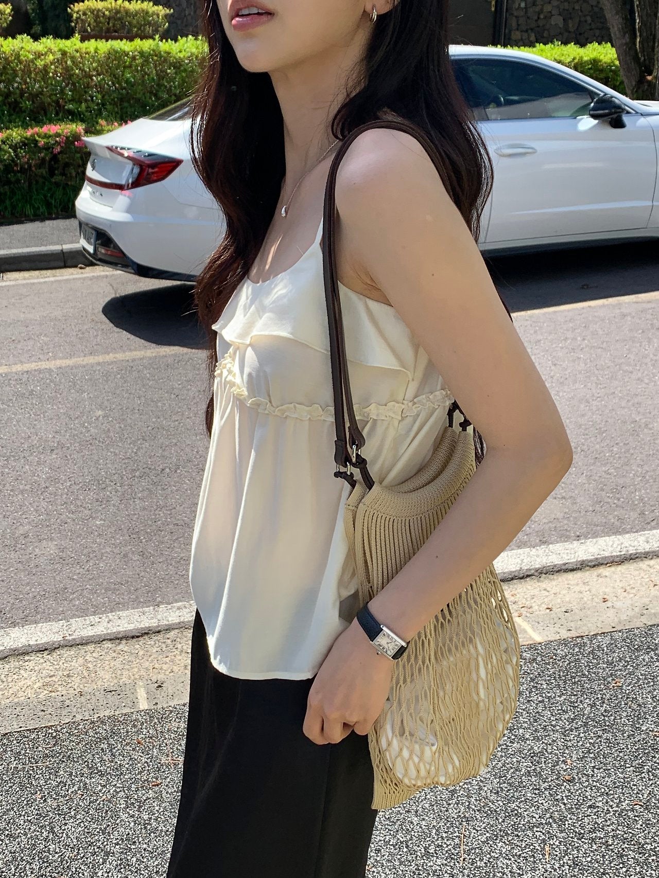 Pauline Frill Sleeveless Blouse-2col