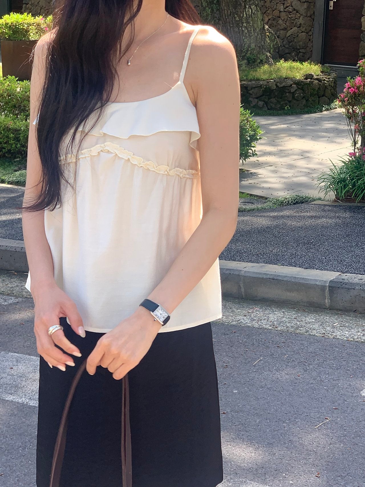 Pauline Frill Sleeveless Blouse-2col