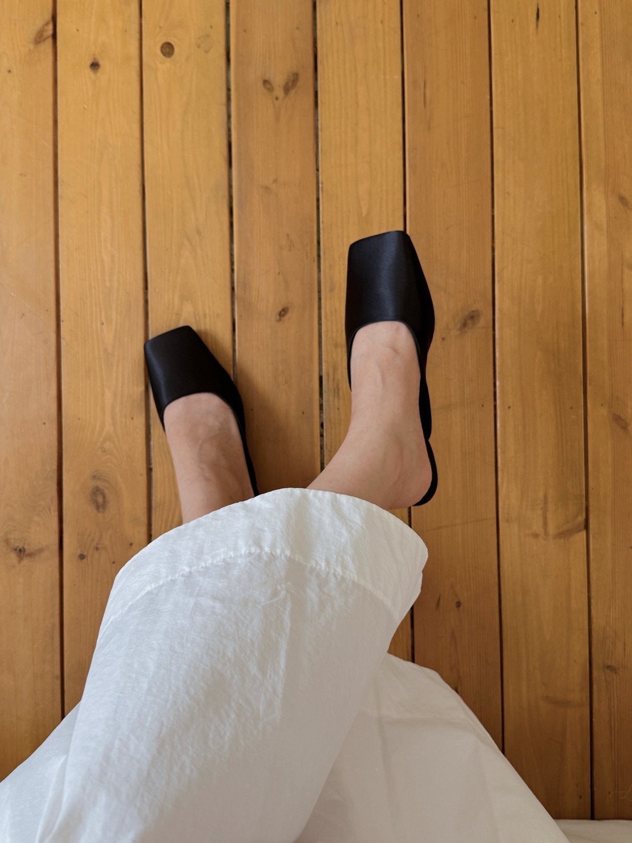 Square Satin Mule