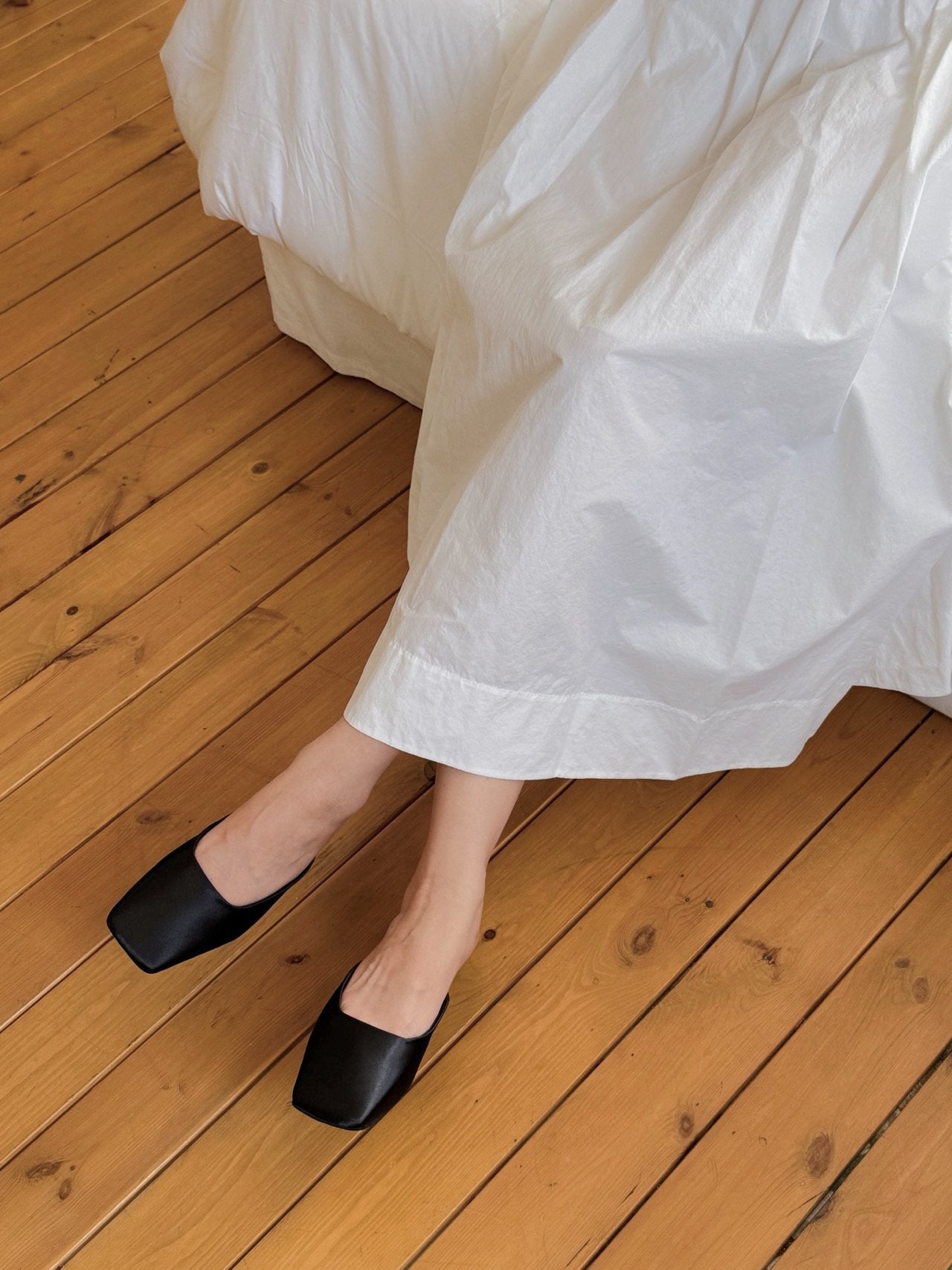 Square Satin Mule