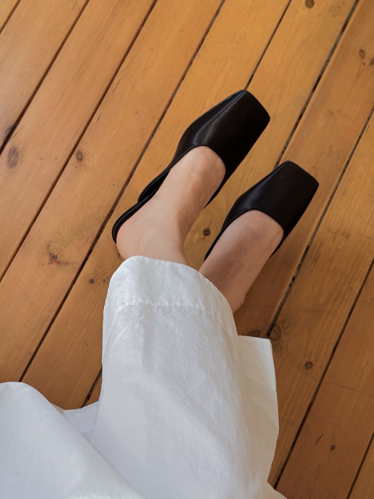Square Satin Mule