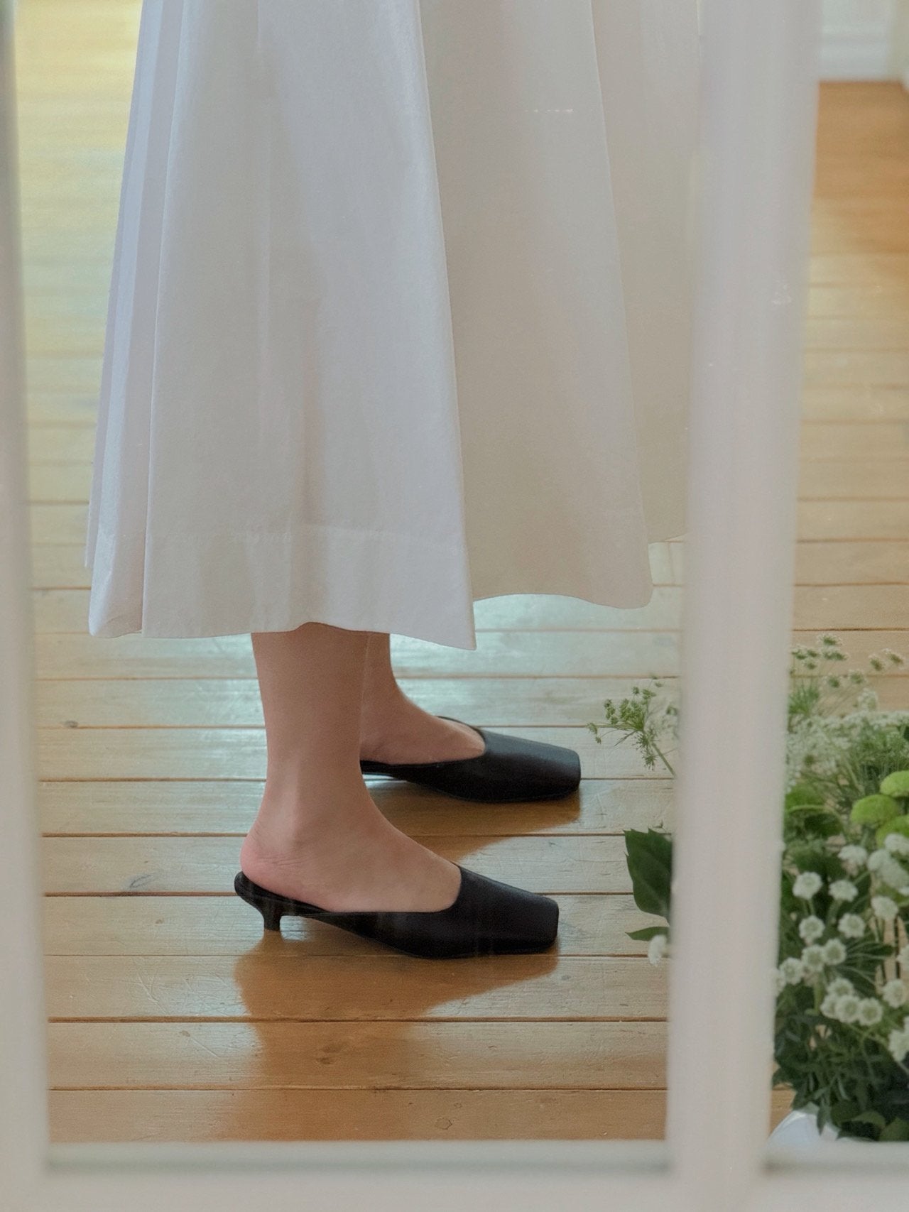 Square Satin Mule