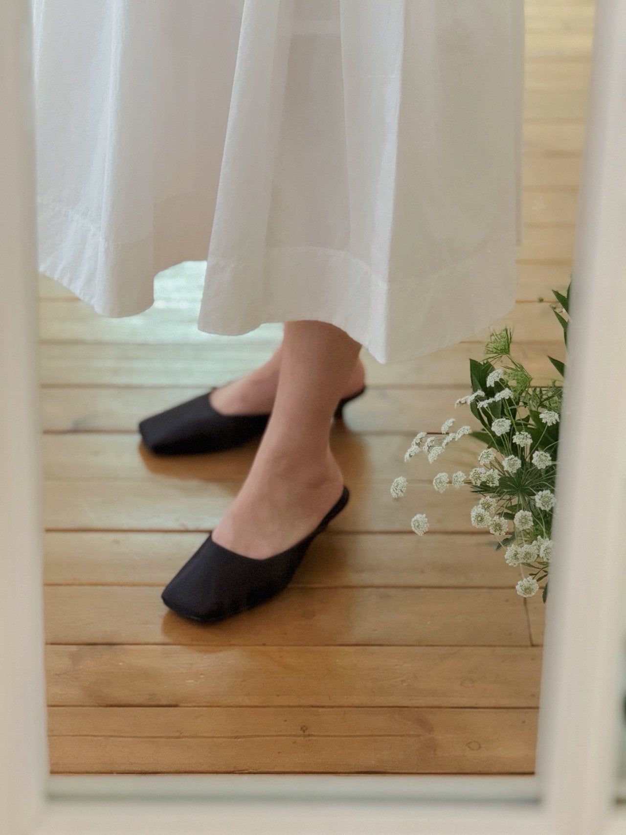 Square Satin Mule