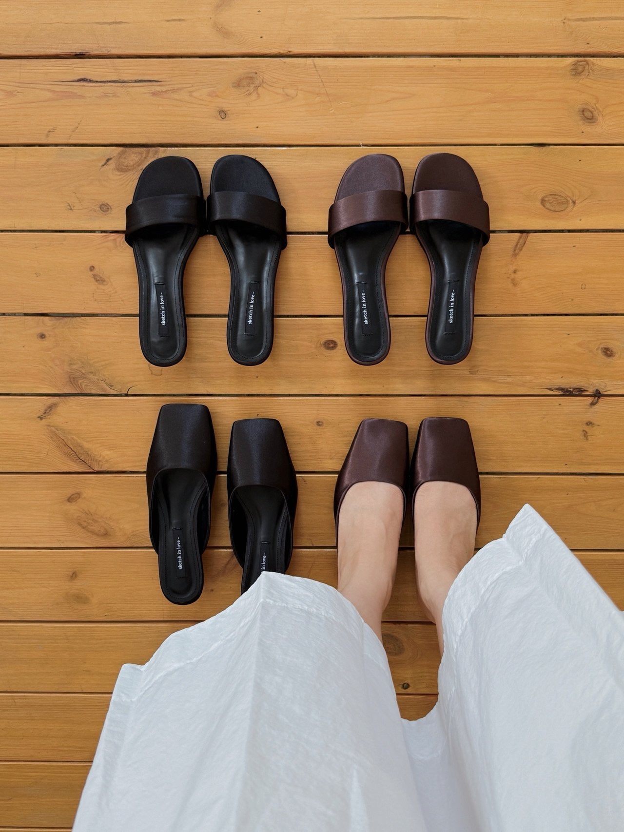 Square Satin Mule
