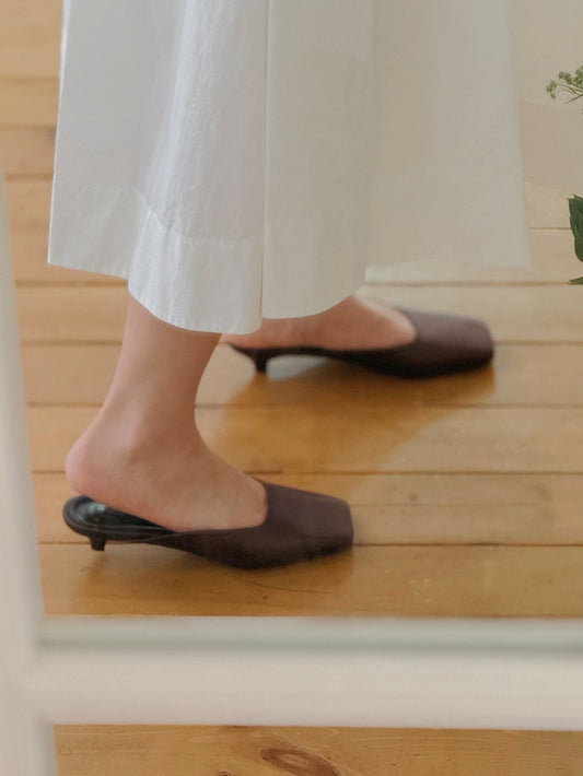 Square Satin Mule
