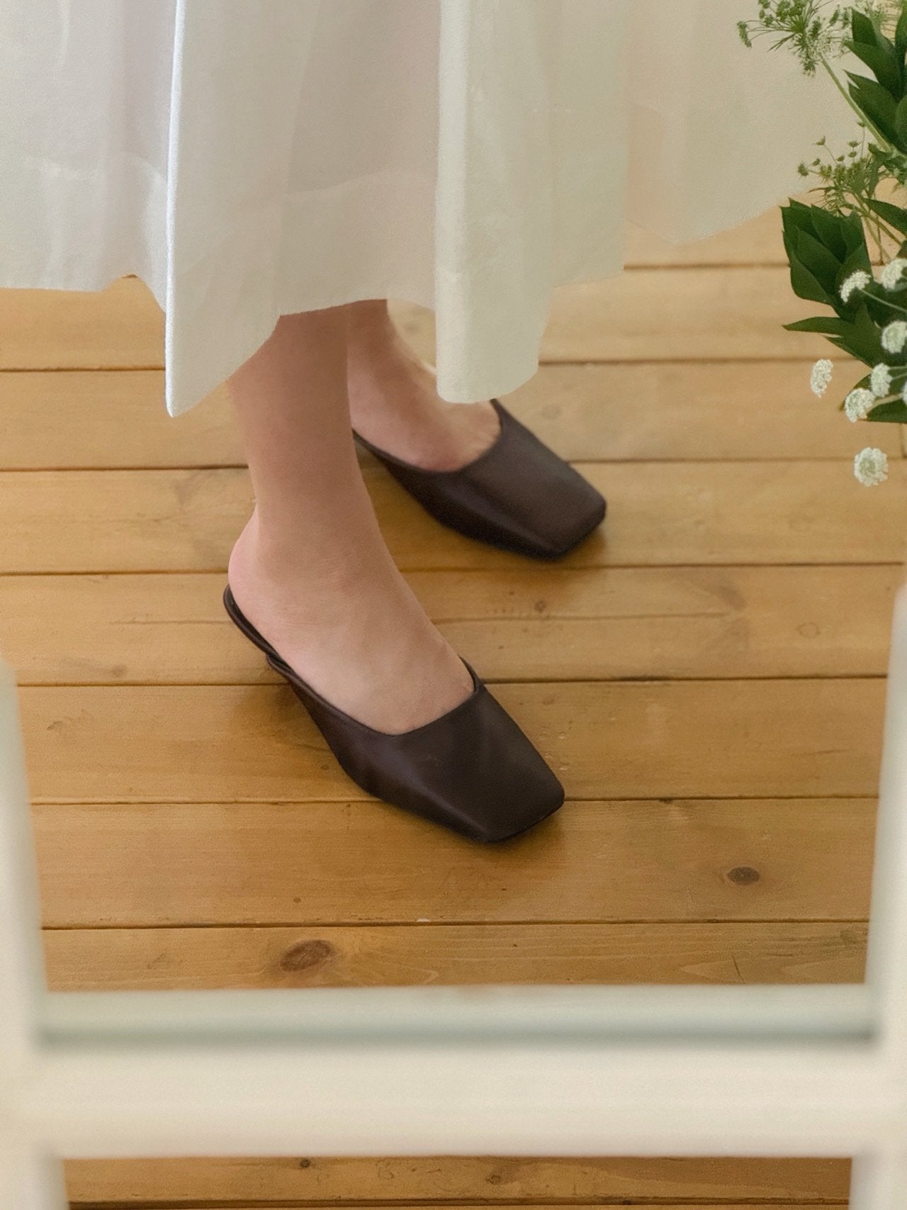 Square Satin Mule