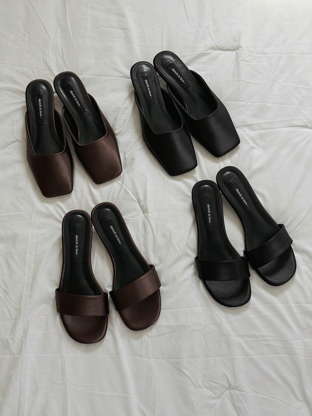 Square Satin Mule
