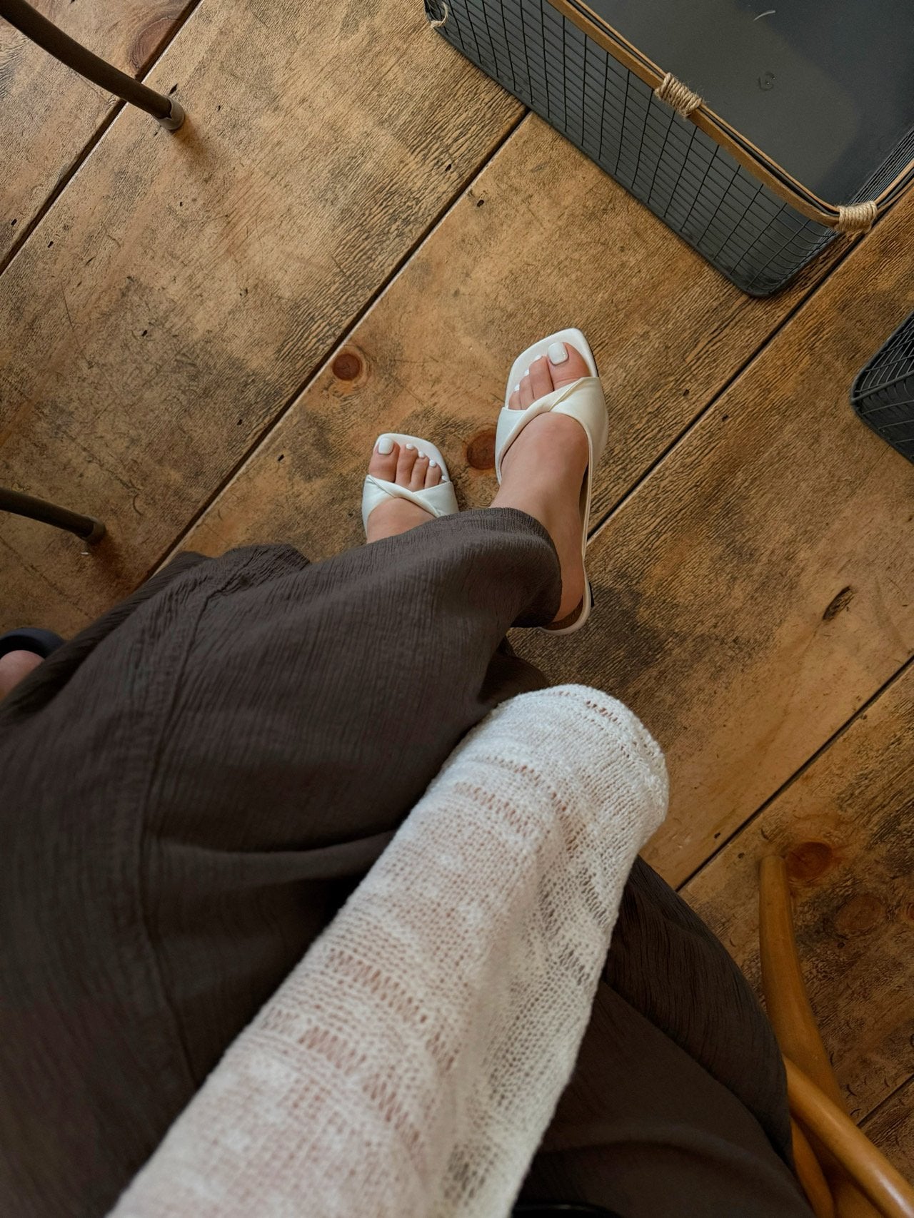 Twisted cotton satin mule