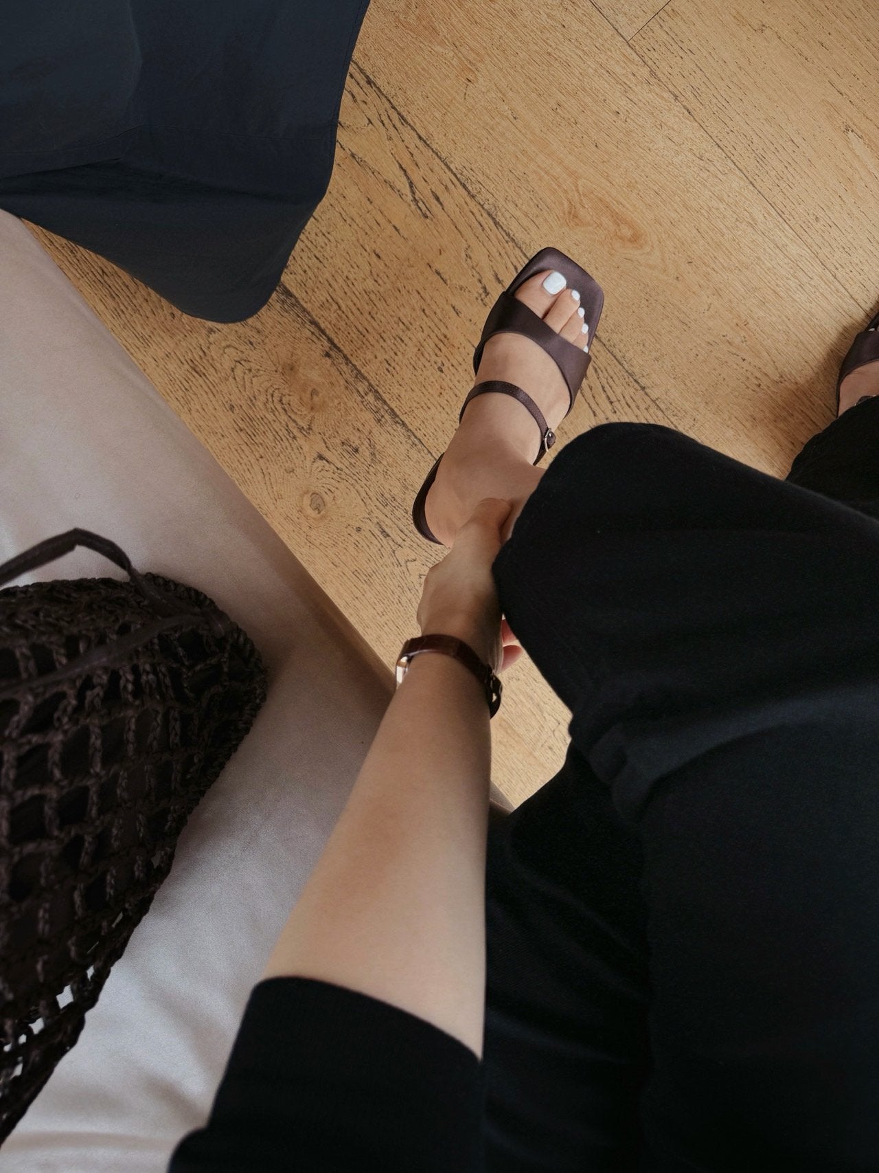 Renoir Satin Wedge Mule
