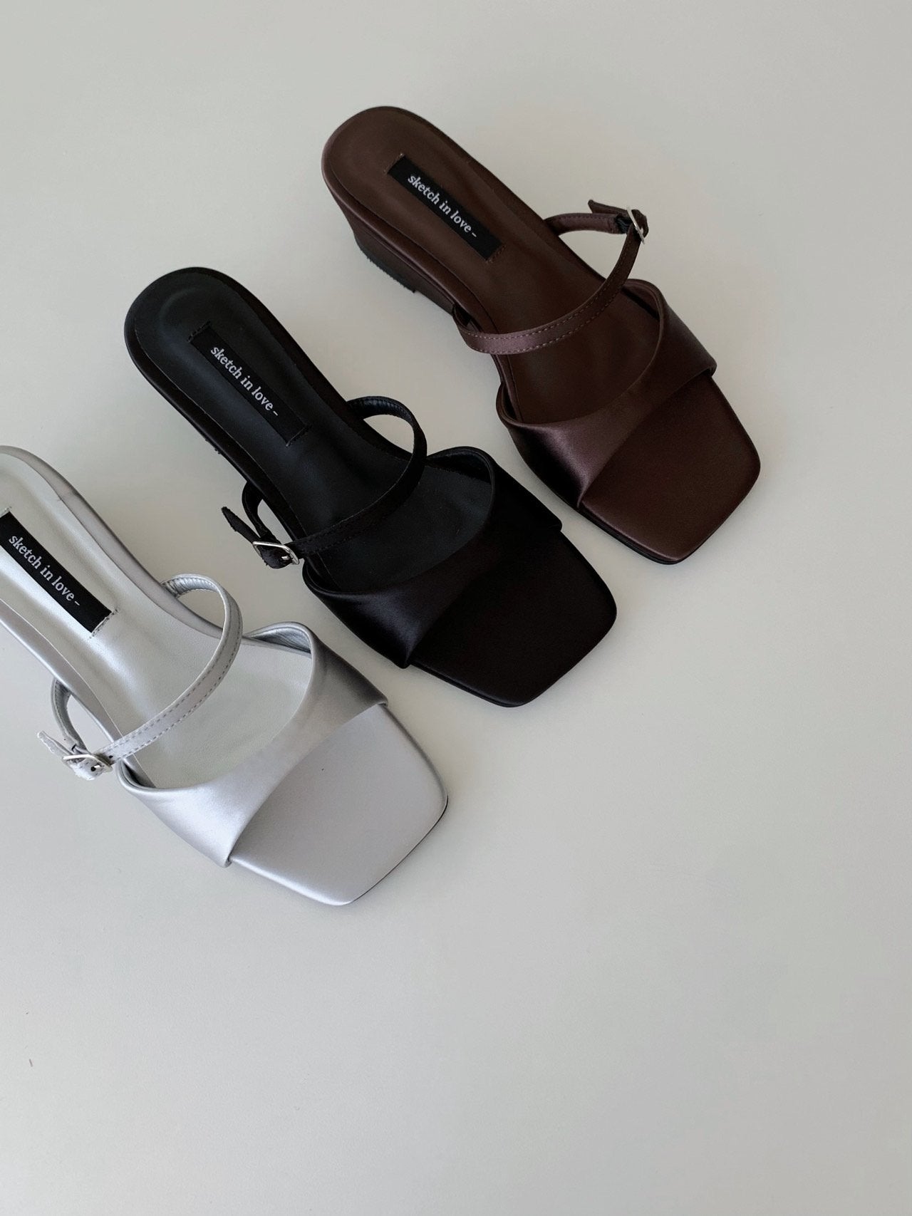 Renoir Satin Wedge Mule