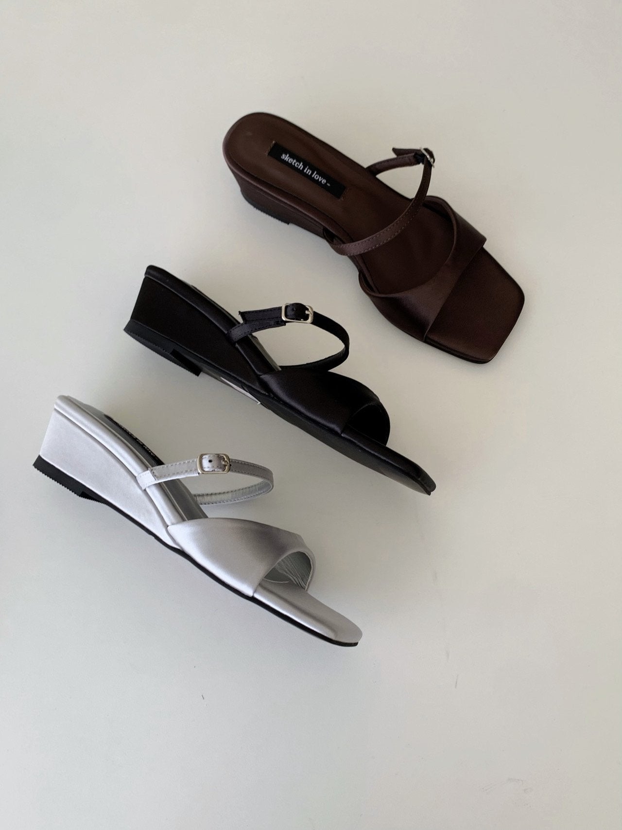 Renoir Satin Wedge Mule