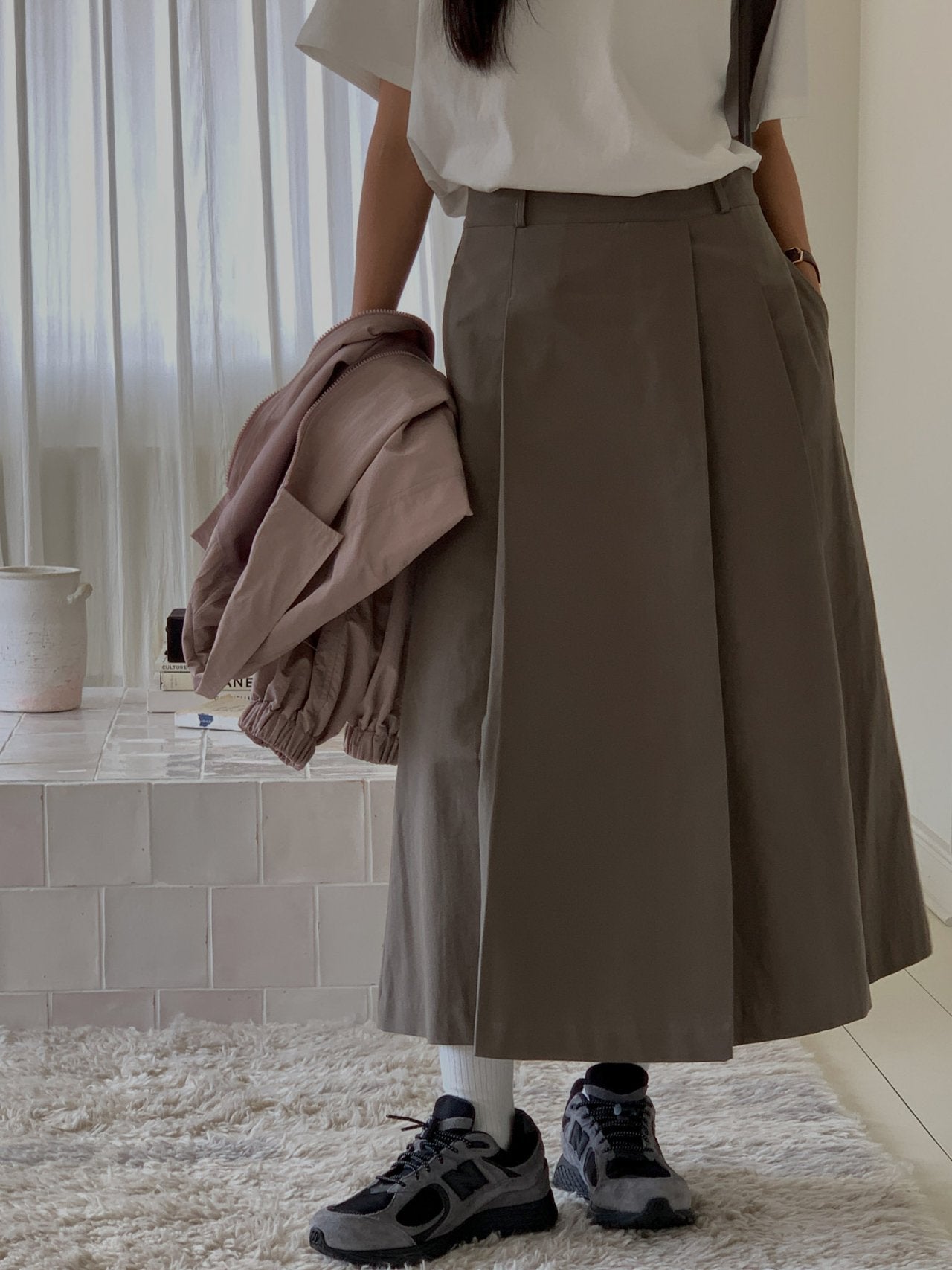 Mori unbalanced skirt-2col