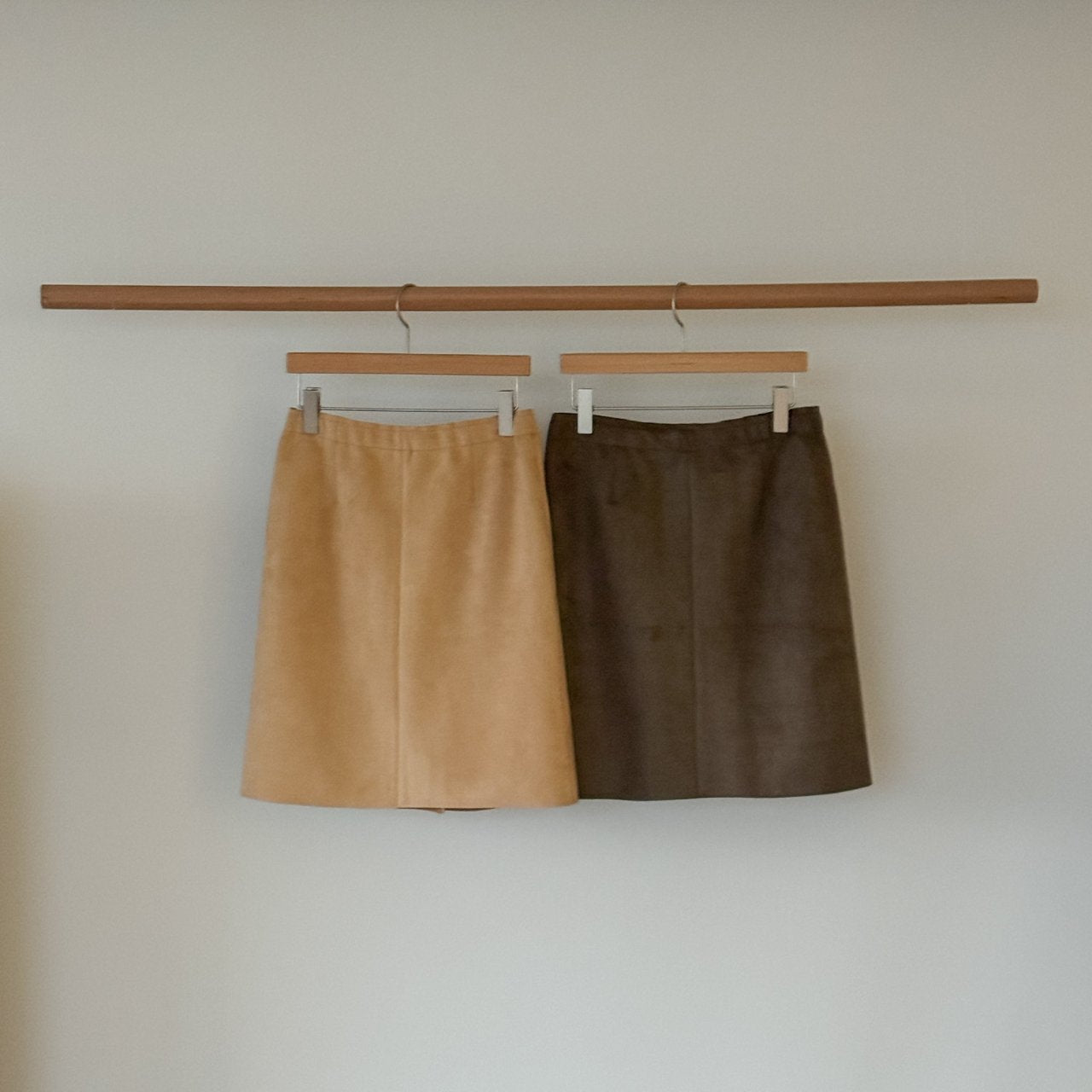 suede banding skirt-2col