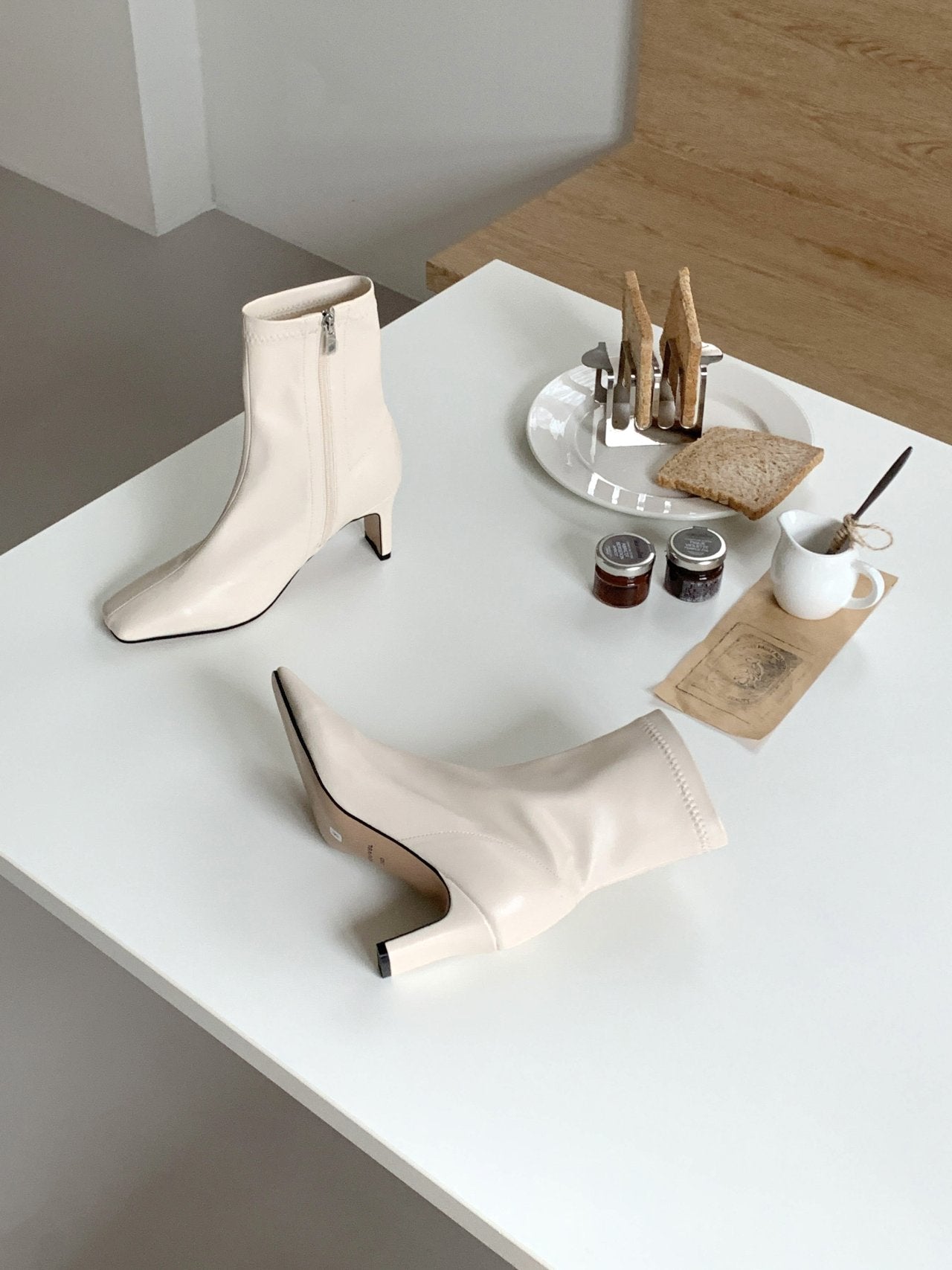 Square 6 cm Spandex Ankle Boots