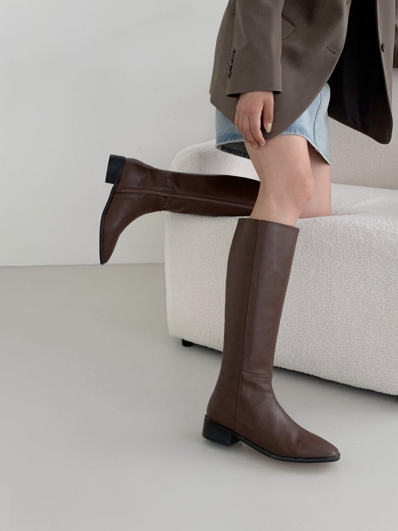 Square basic long boots-3col