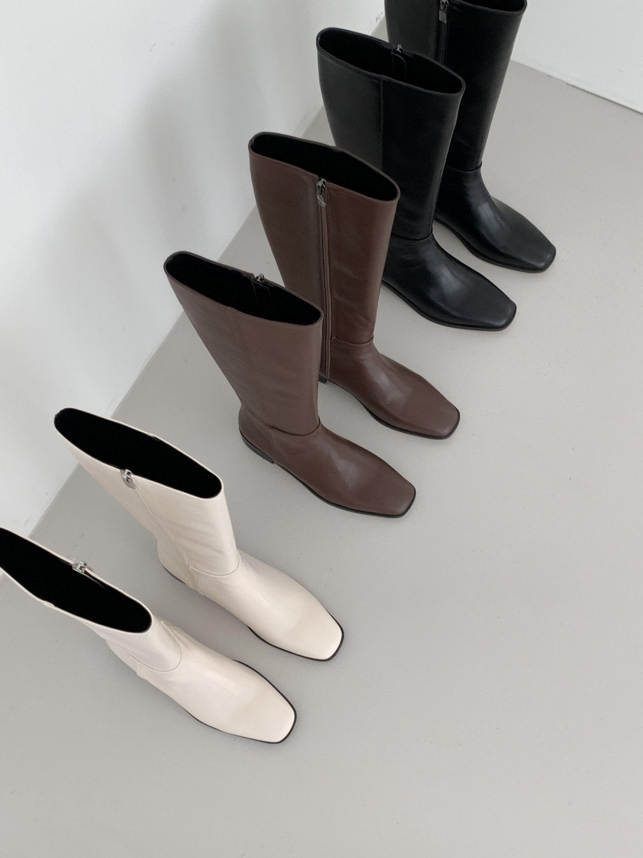 Square basic long boots-3col