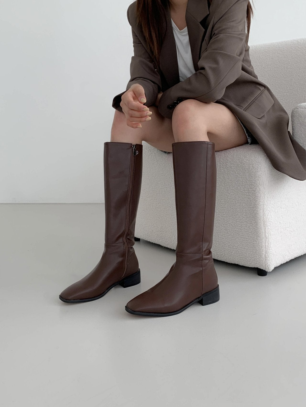 Square basic long boots-3col