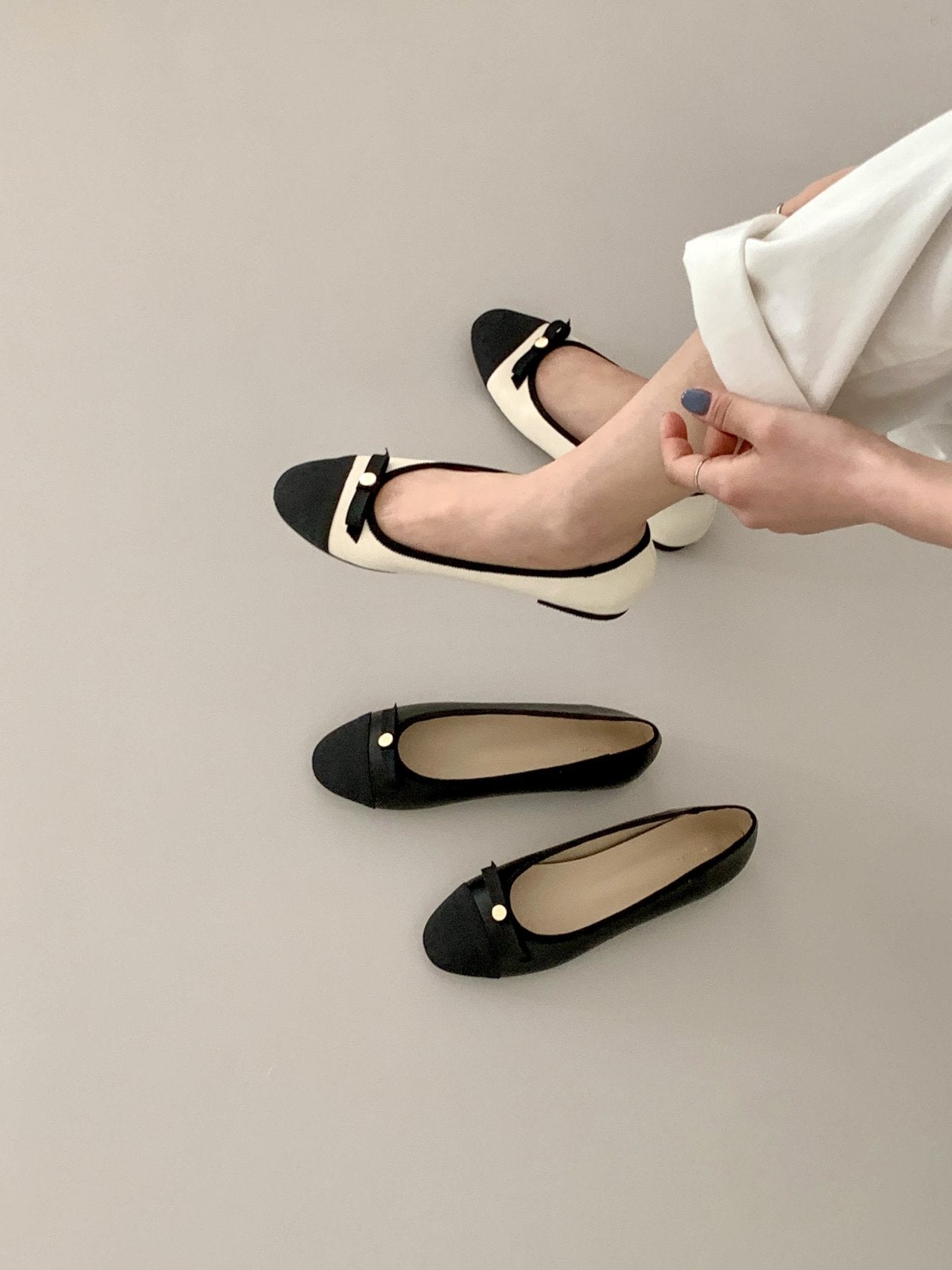 Ribbon combi black&white flat-2col