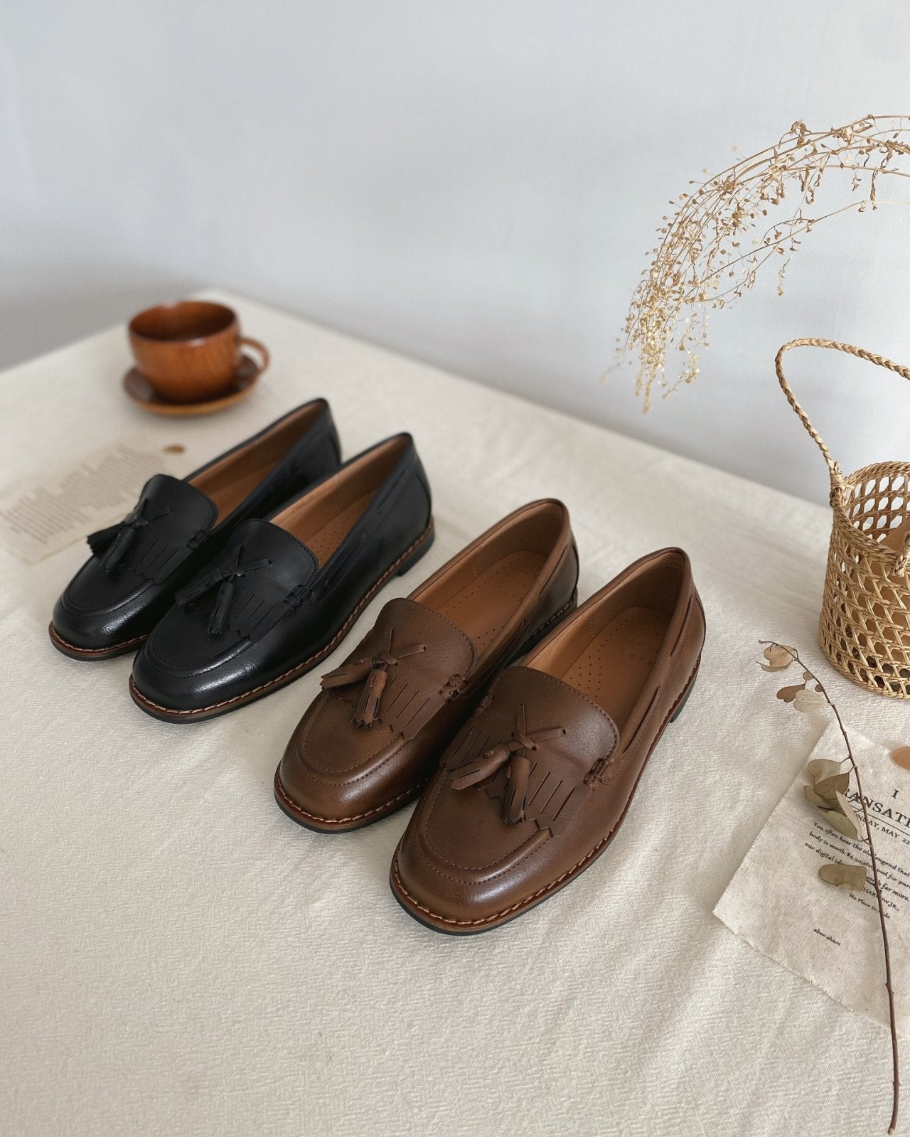 vintage leather loafers-2col