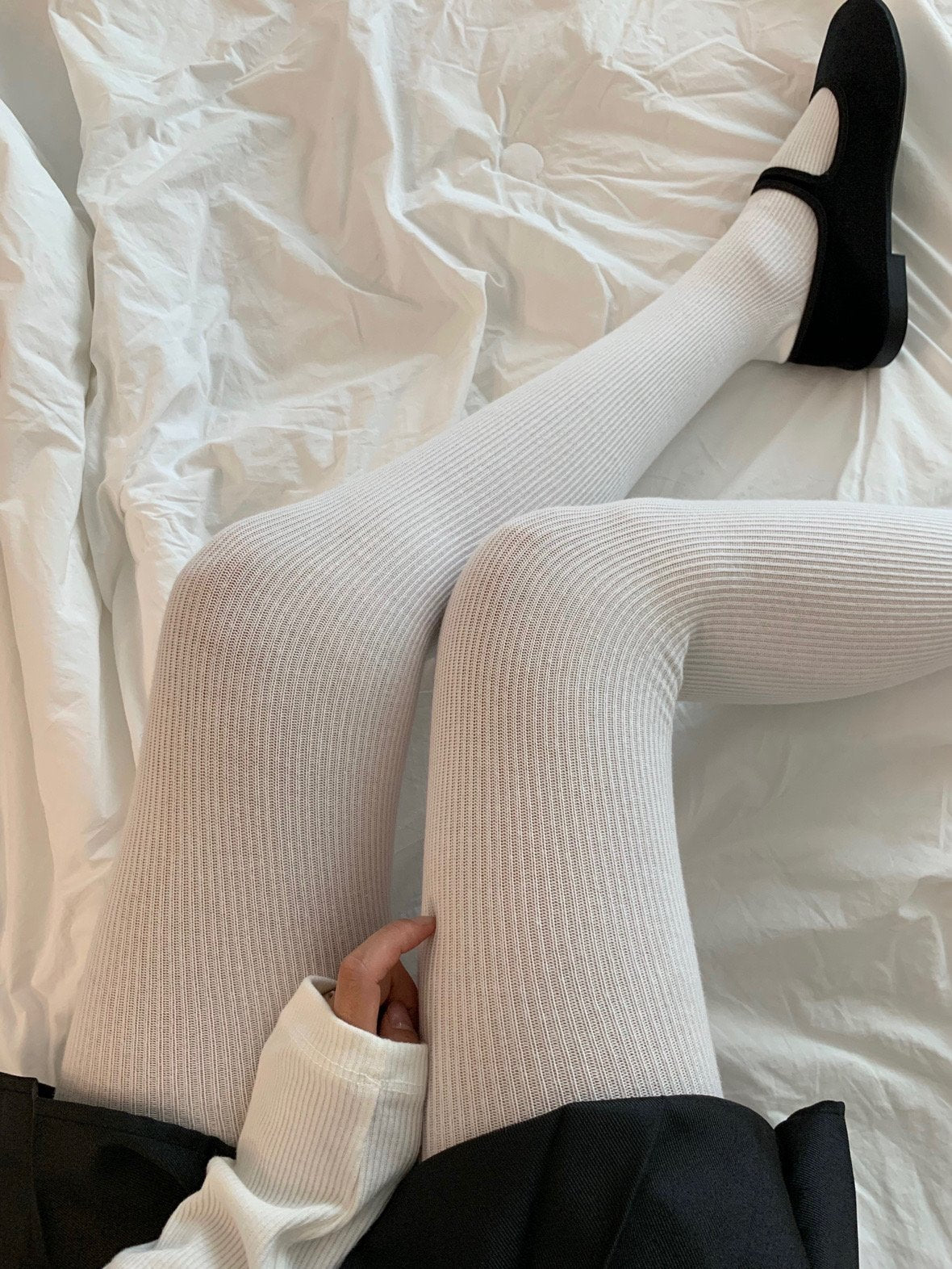 rib tights socks-5col