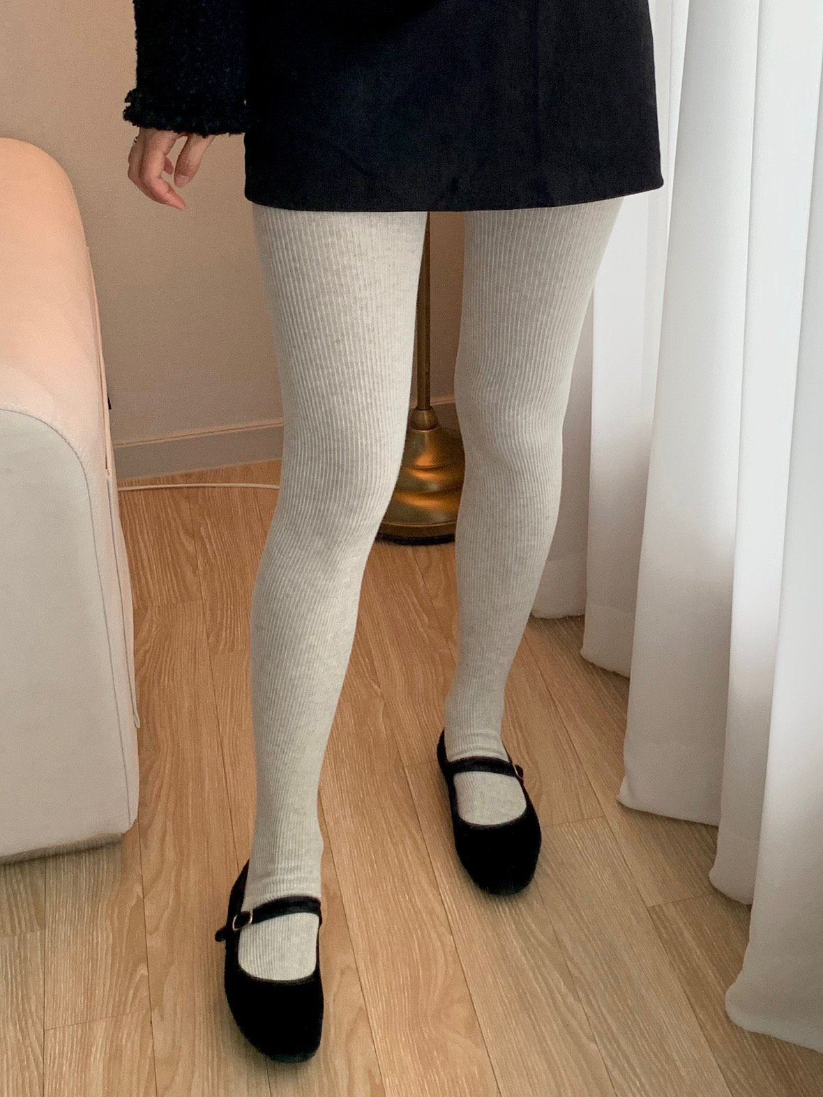 rib tights socks-5col