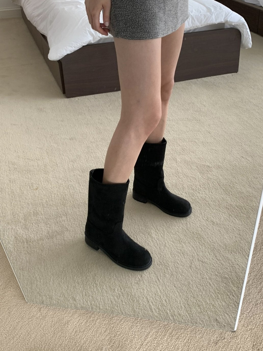 Chunky middle boots-3col