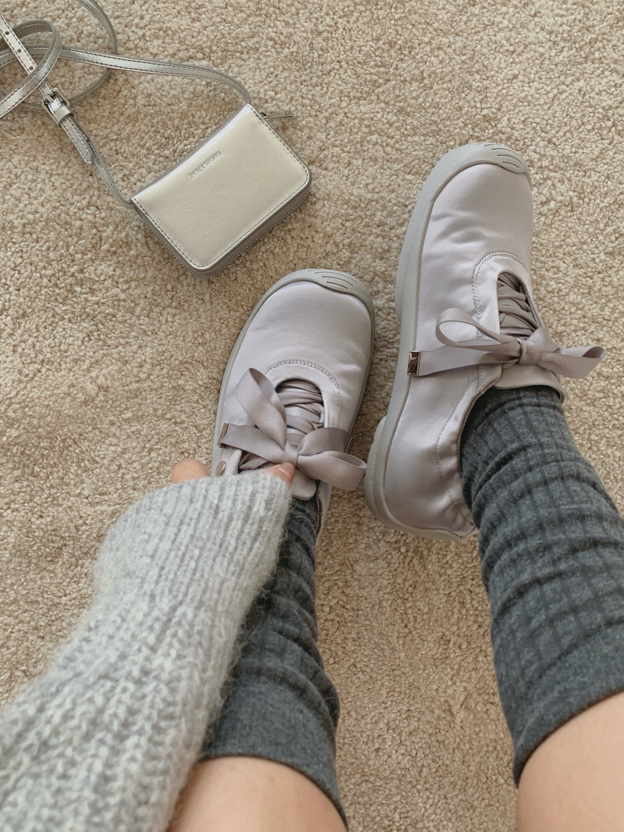 satin ribbon sneakers