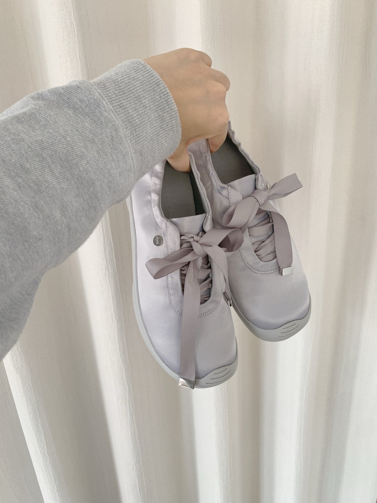 satin ribbon sneakers