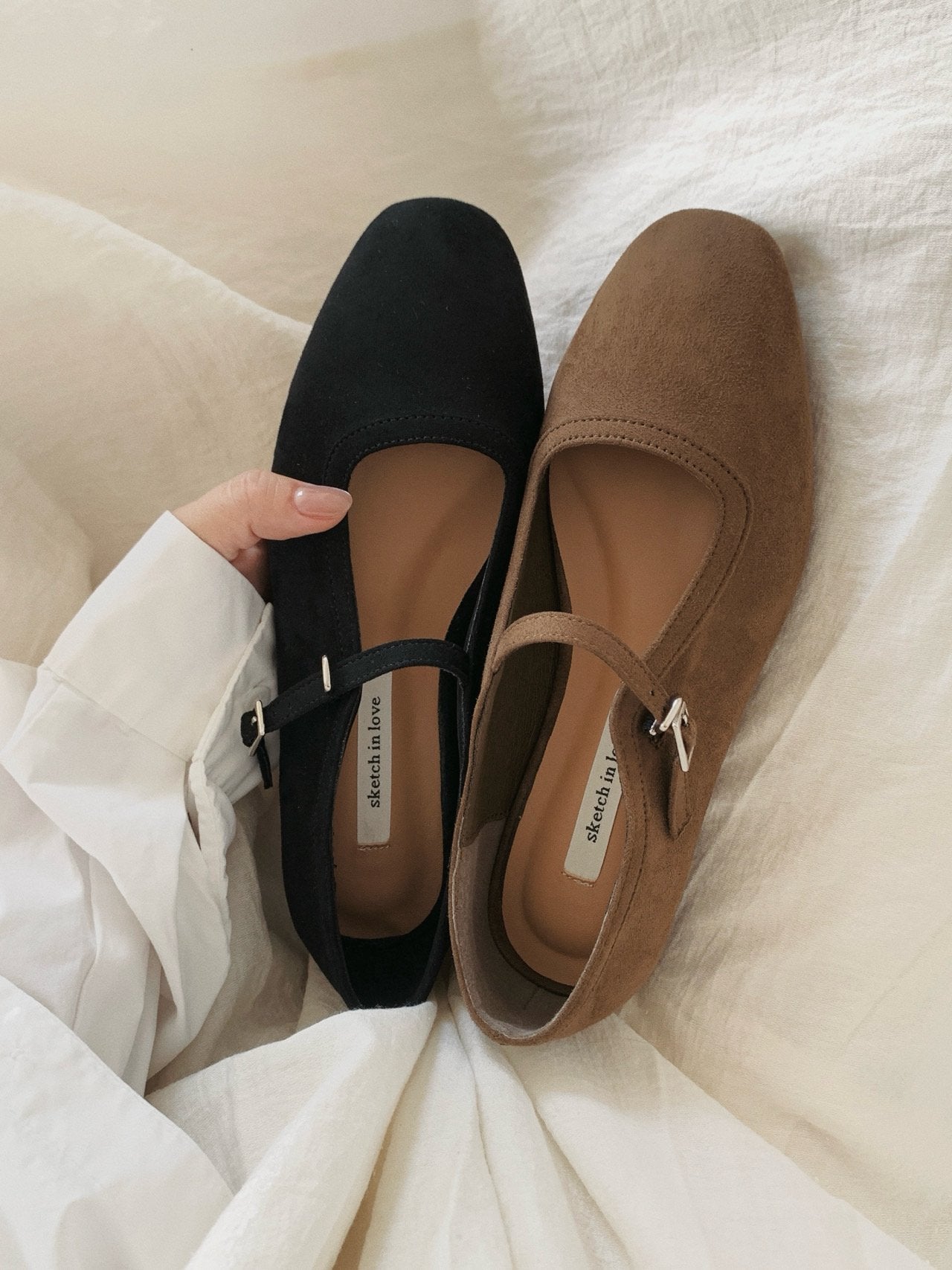 Olive Suede Flat-2col