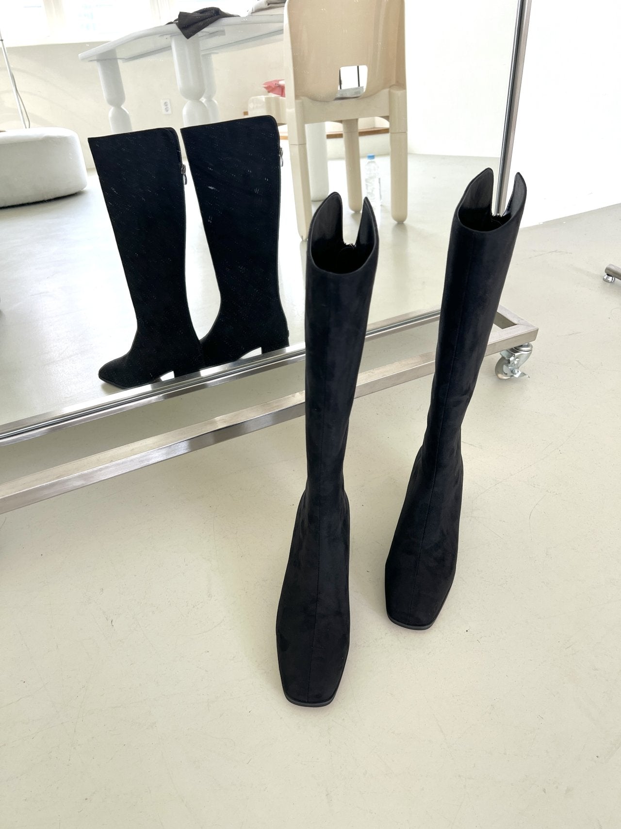 suede long 5cm boots-2col