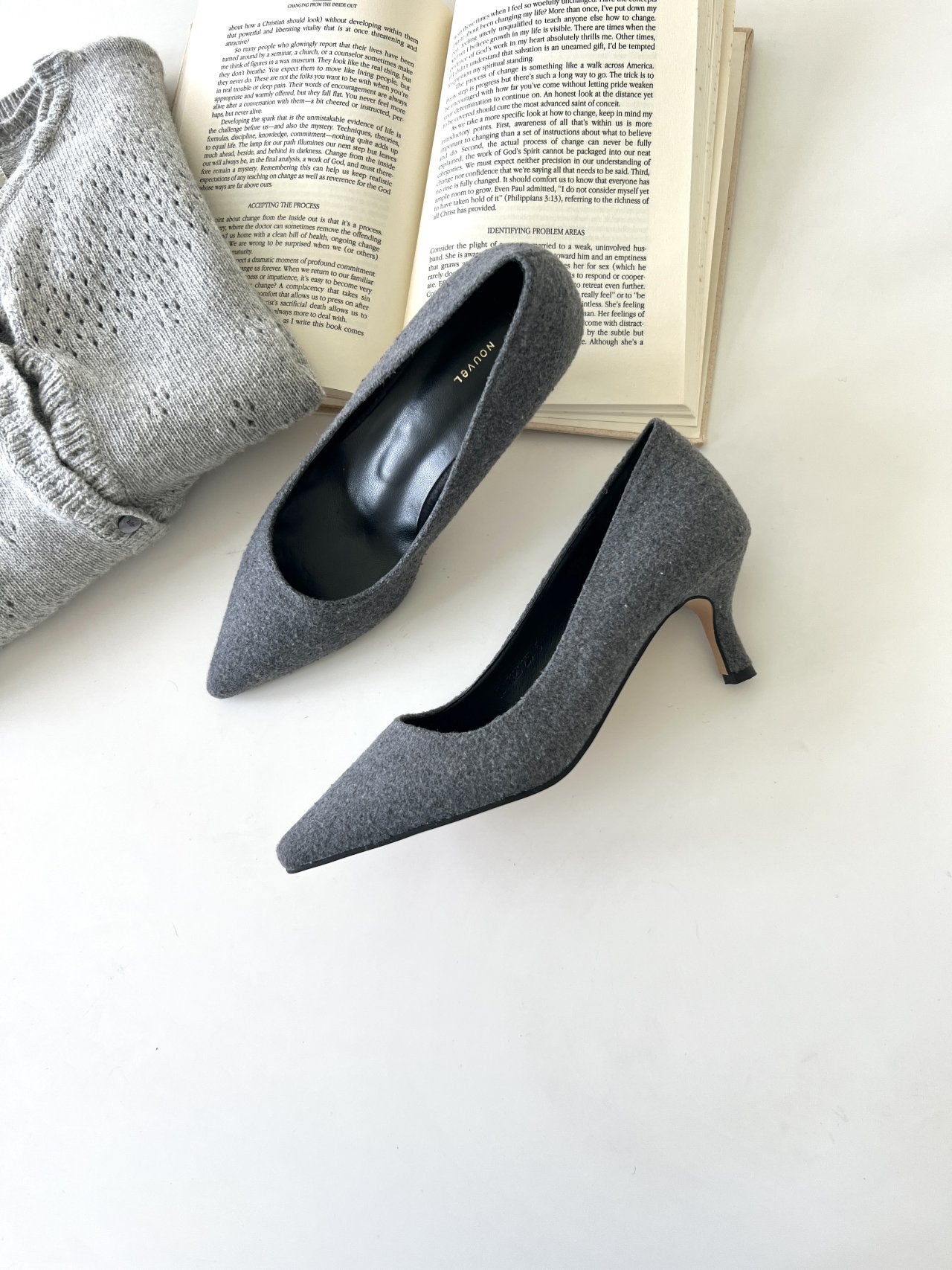 Wool 6cm Pumps-3col