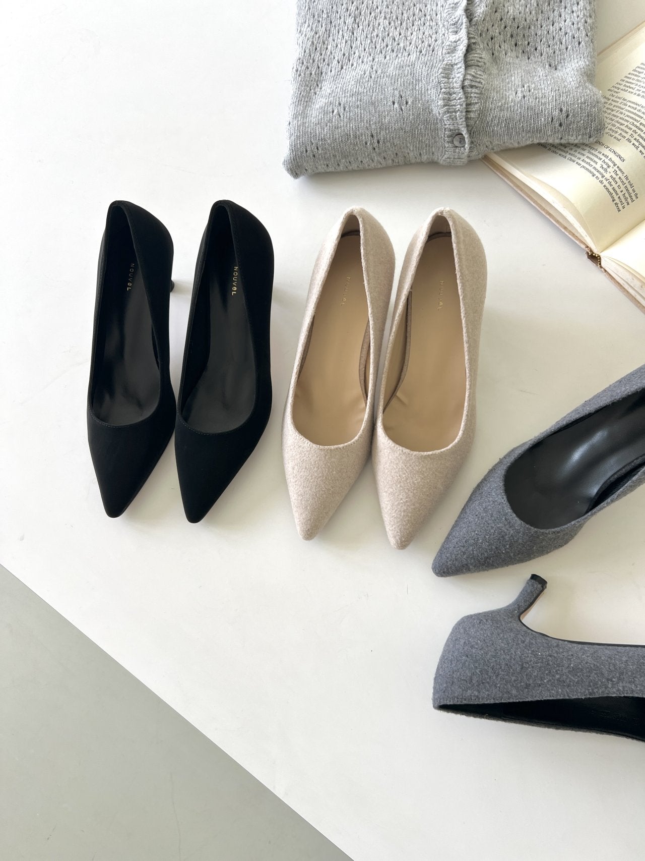 Wool 6cm Pumps-3col