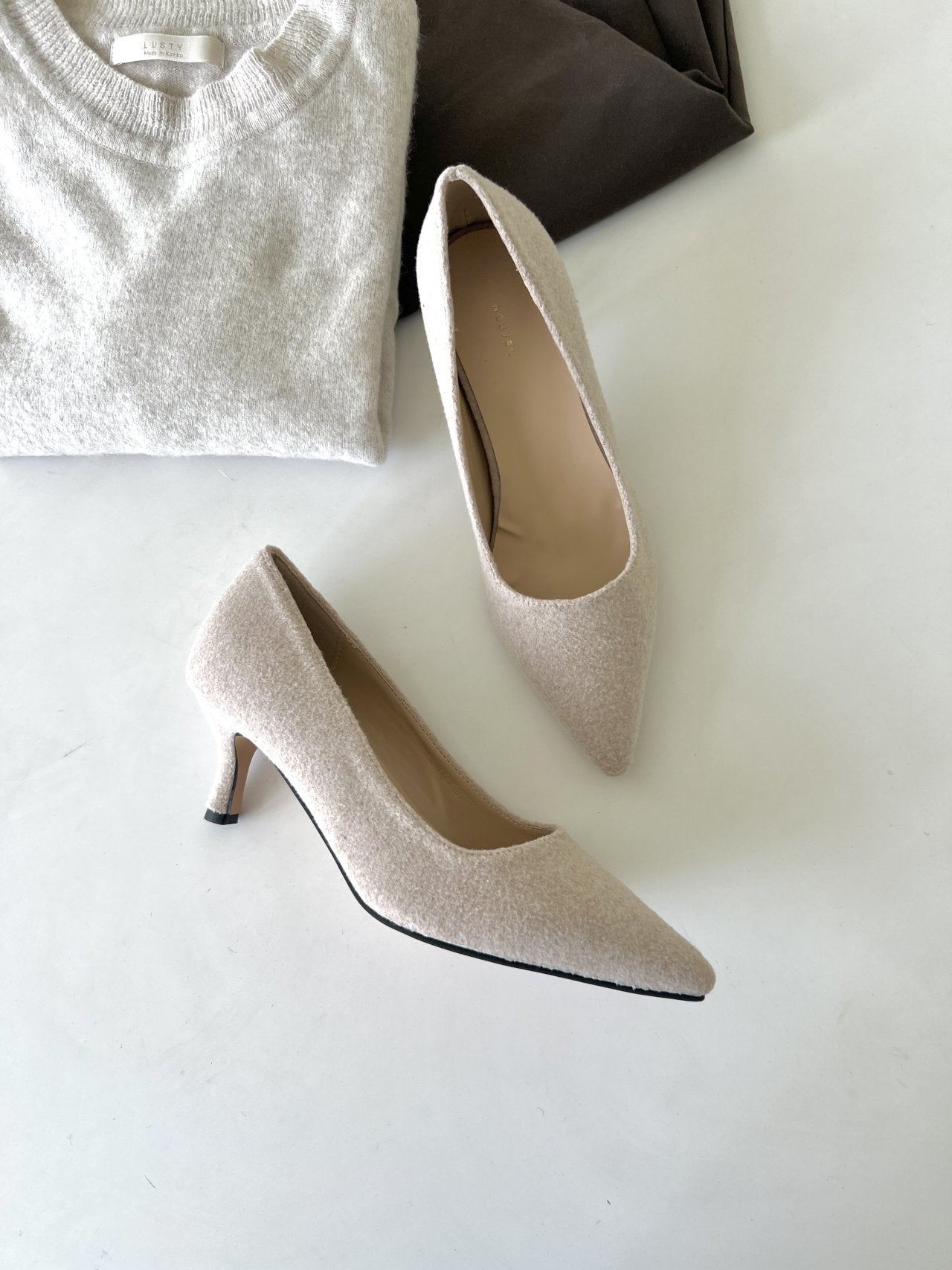 Wool 6cm Pumps-3col