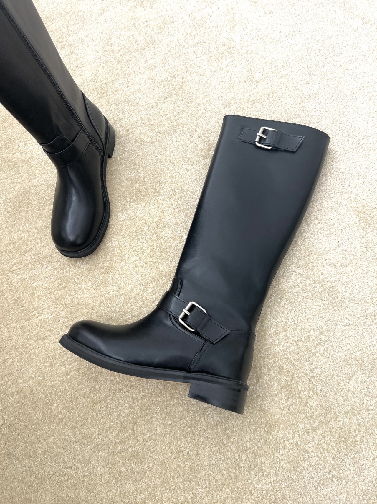 Double-belt 3cm long boots