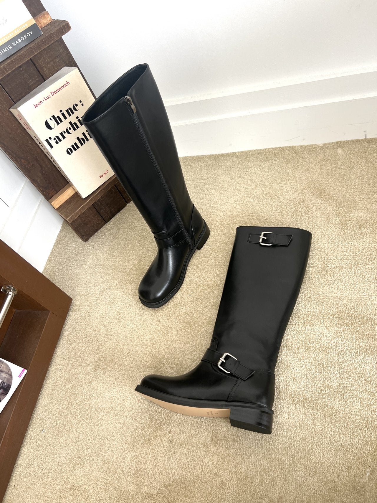 Double-belt 3cm long boots