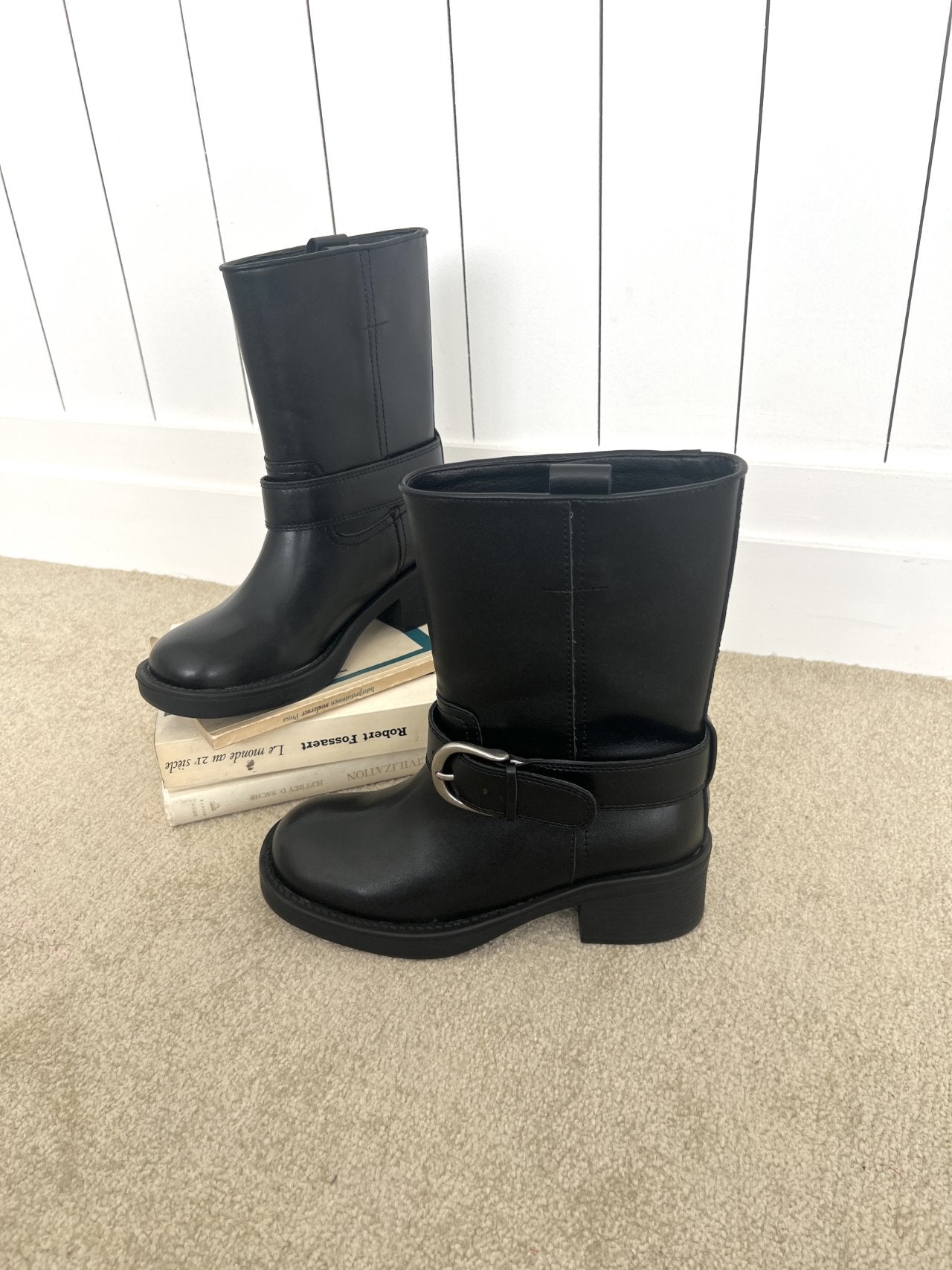 big belt 5cm middle boots