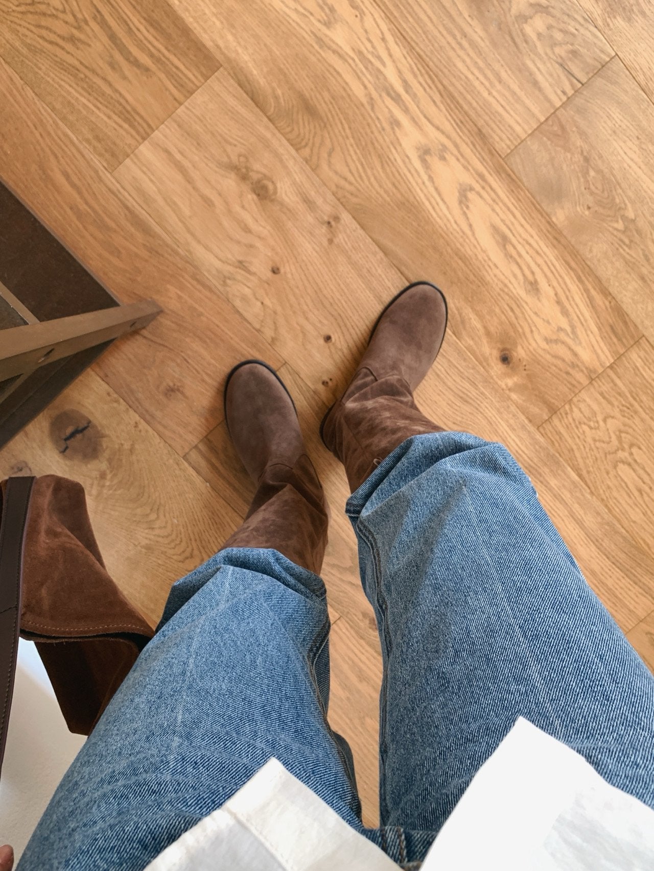 Antique Logo Basic Suede Long Boots-2col