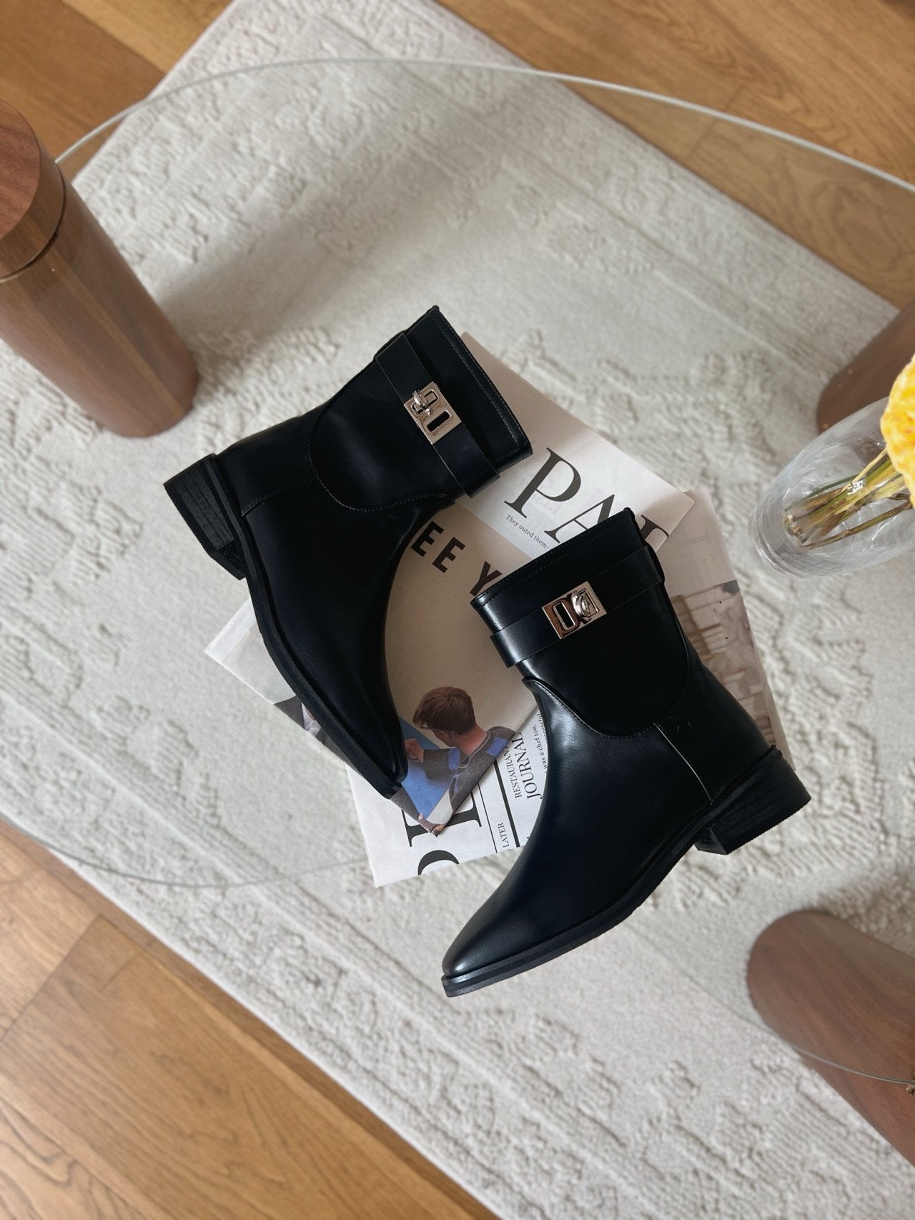 Rectangle Belt Ankle Boots