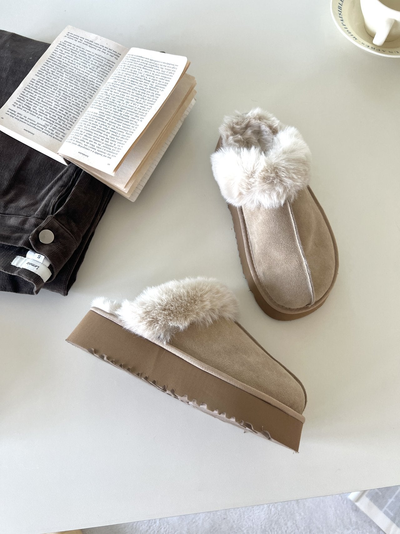 Fur slippers-2col