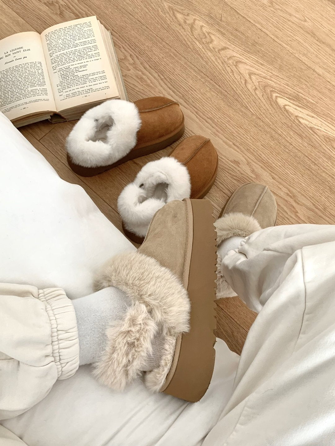 Fur slippers-2col