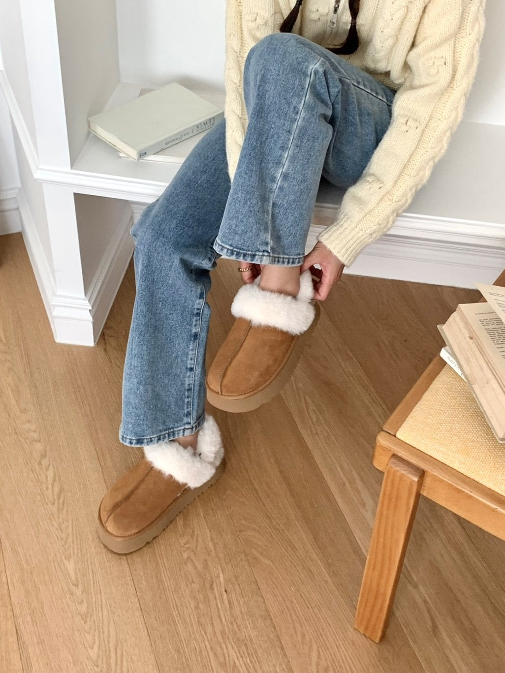 Fur slippers-2col