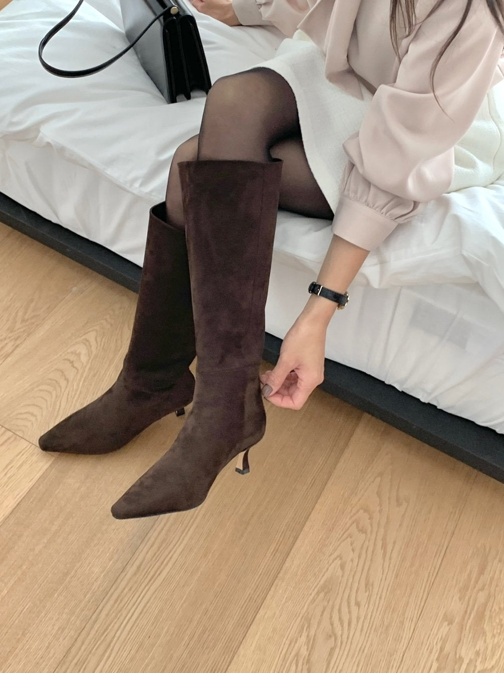 Suede Middle heels Long Boots