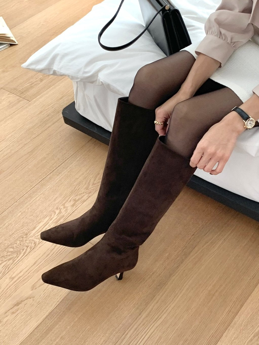 Suede Middle heels Long Boots